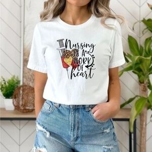 Nursing is a Work of Heart Graphic T Shirt